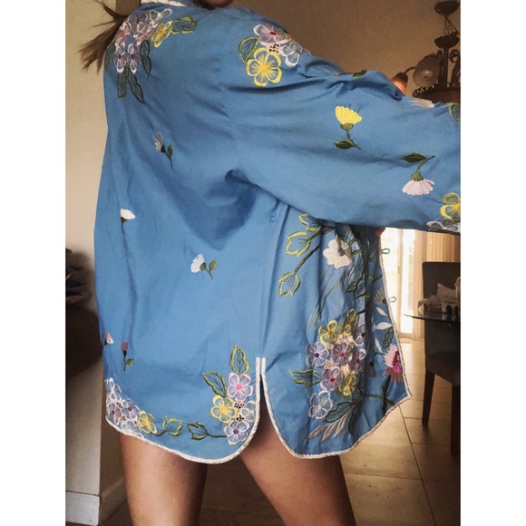 Vtg Woodstock embroidered festival kimono jacket - Picture 5 of 8